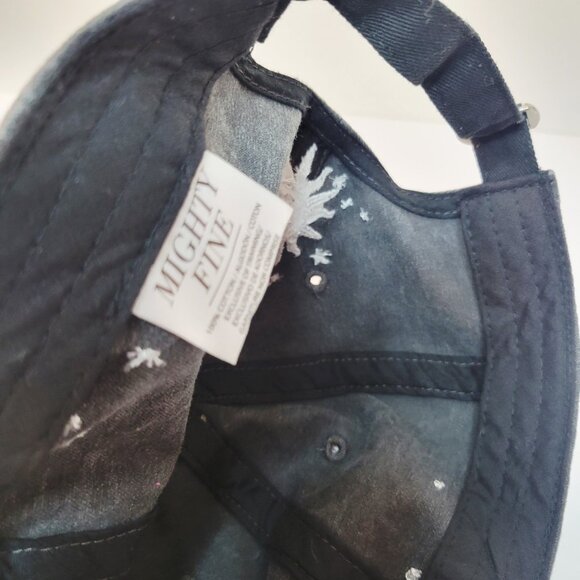 Black Embroider Sun Moon Stars Celestial Mighty Fine Baseball Hat Cap Adjustable - Picture 5 of 5